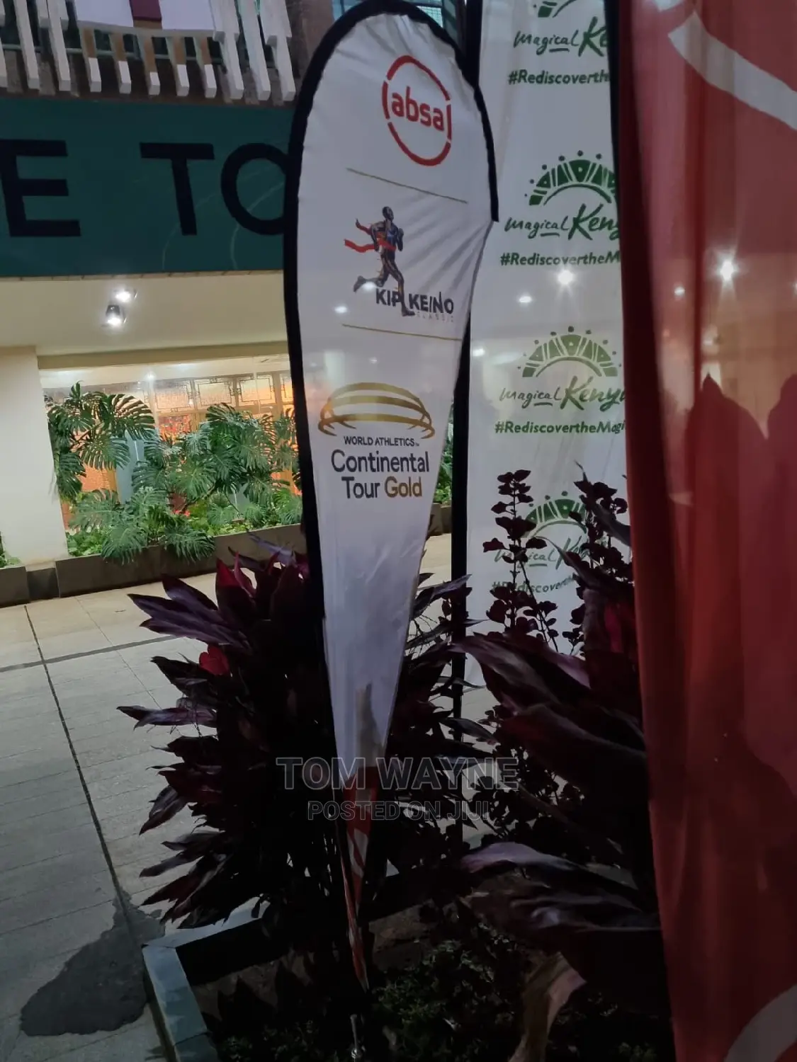 Corporate Tear Drop Flags and Stand 3.5m