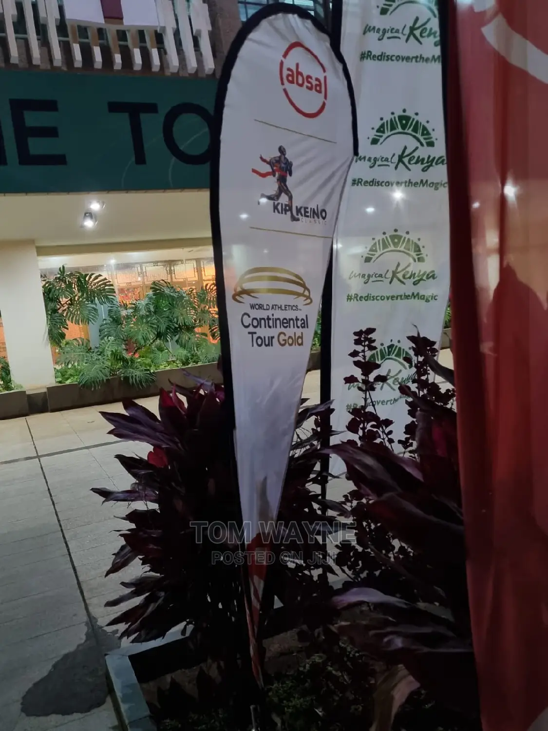 Corporate Tear Drop Flags and Stand 3.5m