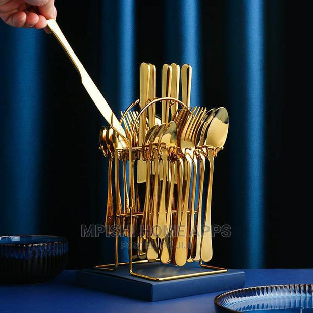 24pcs Golden Cutlery Set - thumbnail 8