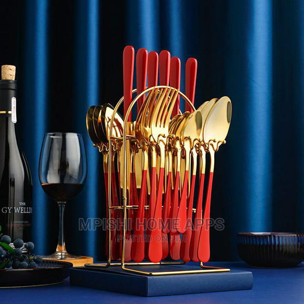 24pcs Golden Cutlery Set - thumbnail 4