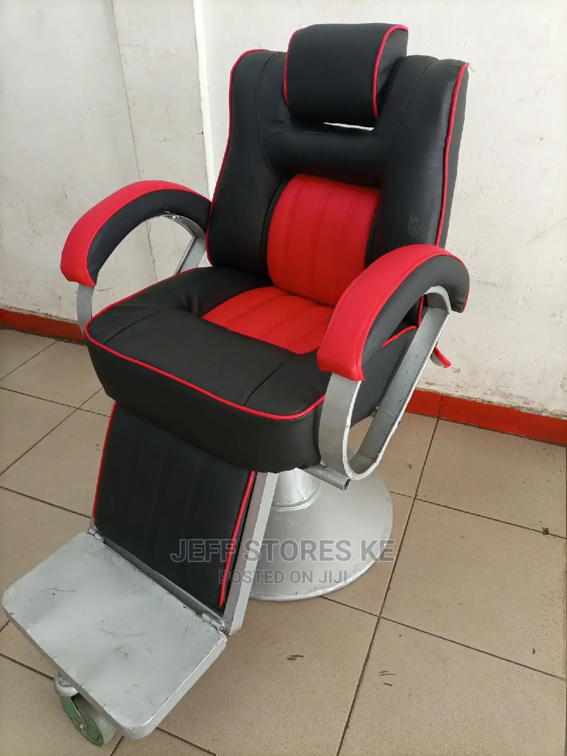 Simple Local Made Red/Black Barber Chair