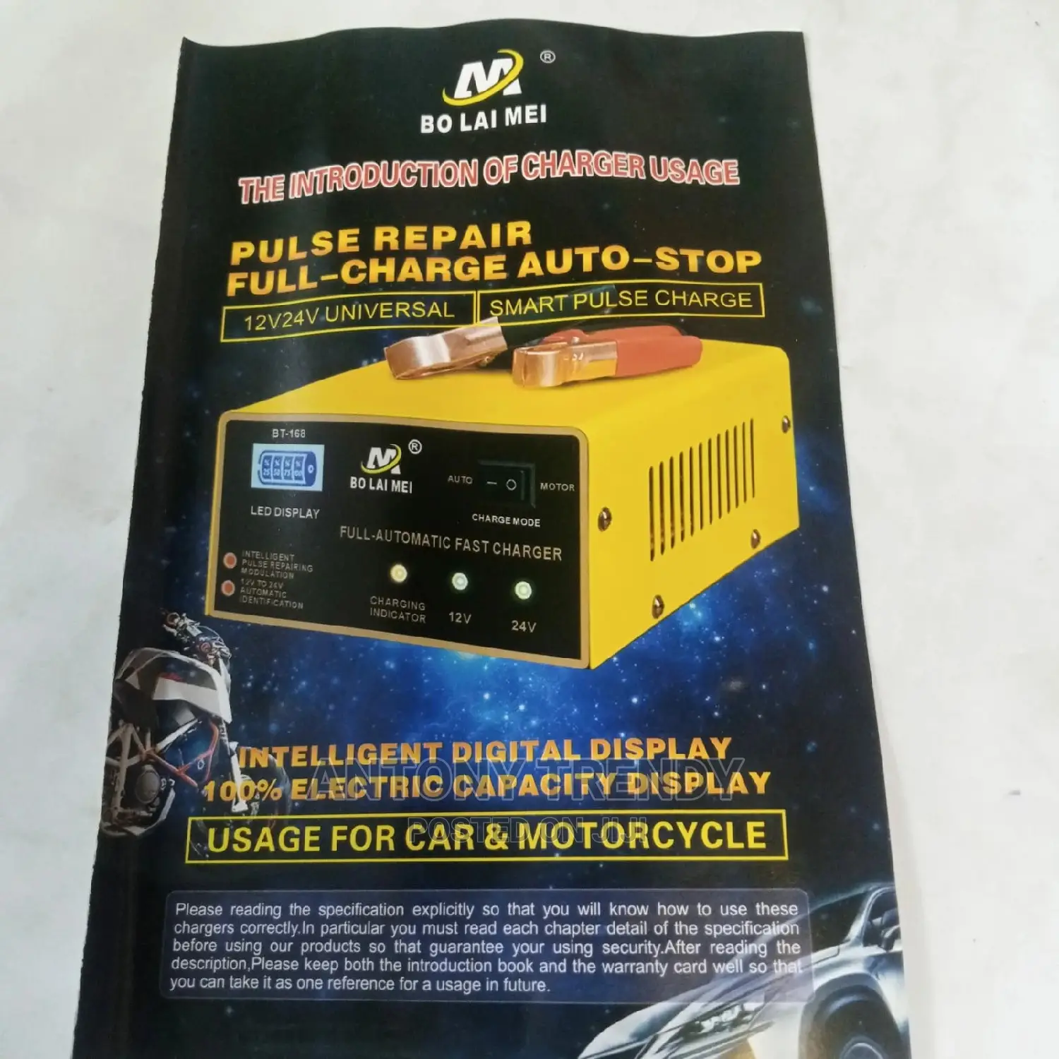 Car Battery Charger BLM 168 12v and 24v