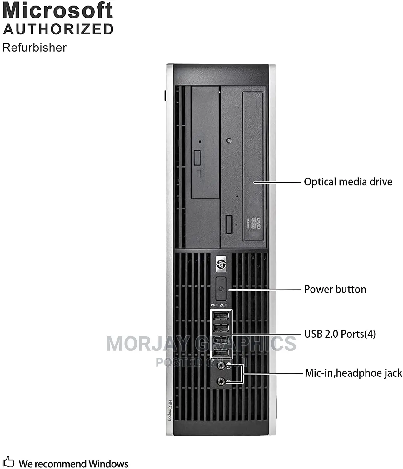 Desktop Computer HP EliteDesk 800 4GB Intel Core I5 HDD 500GB