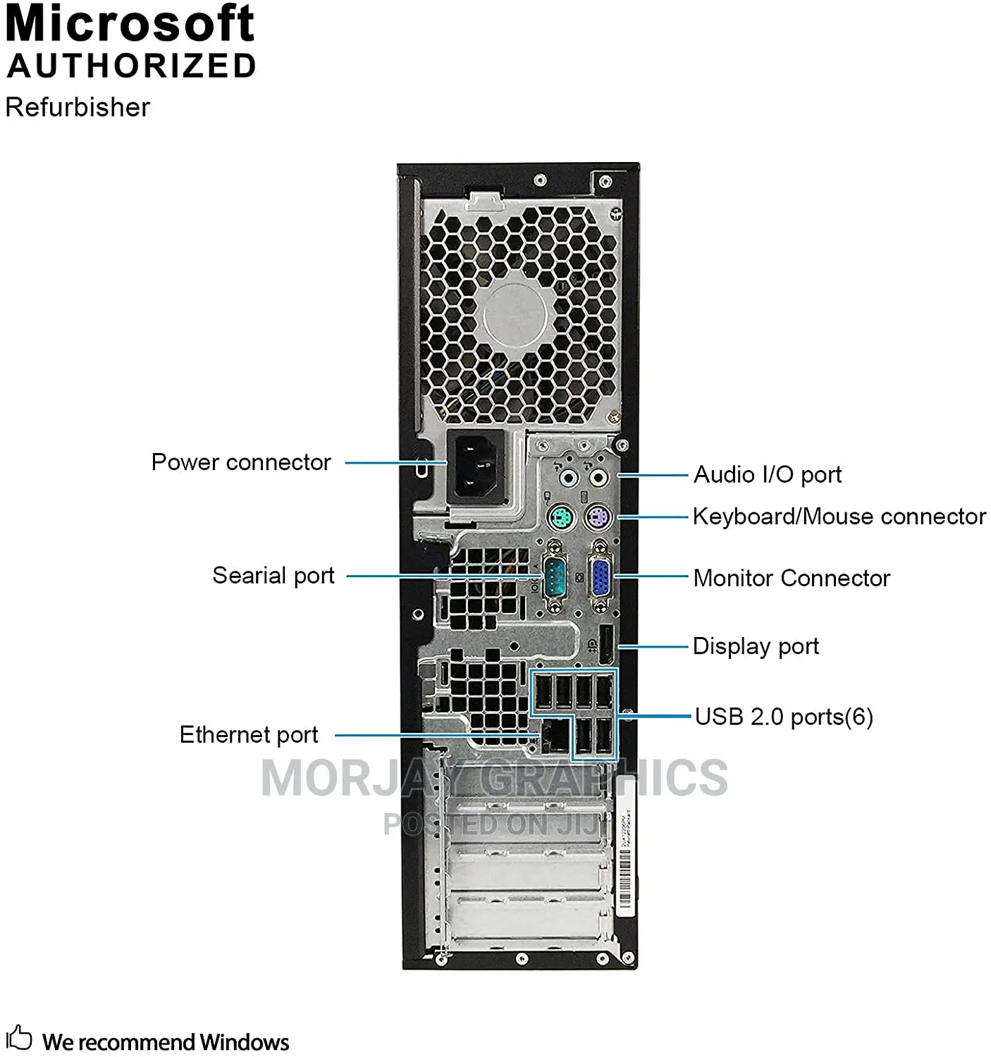 Desktop Computer HP 8GB Intel Core I5 HDD 500GB