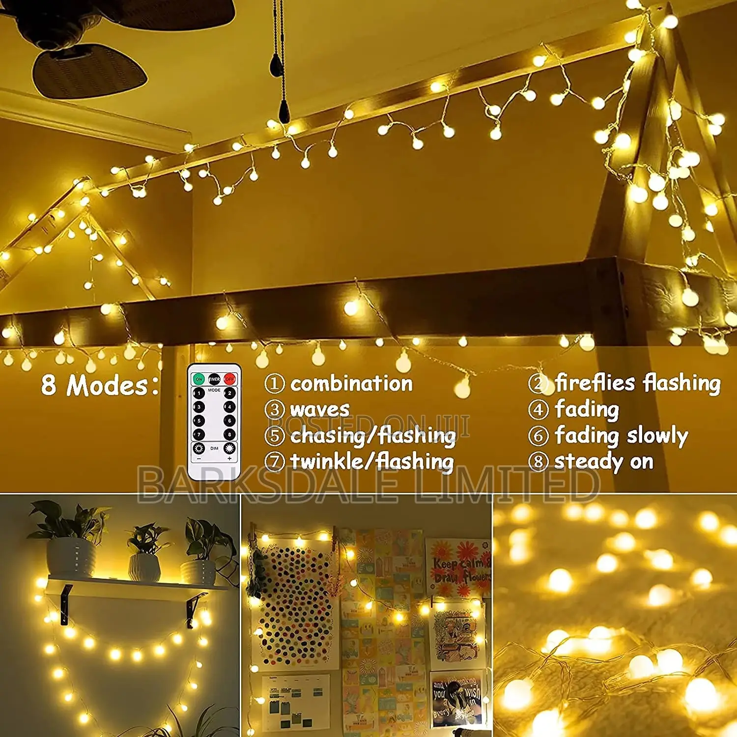 Christmas String Lights Warm 10m Battery Xmas Ball Fairy