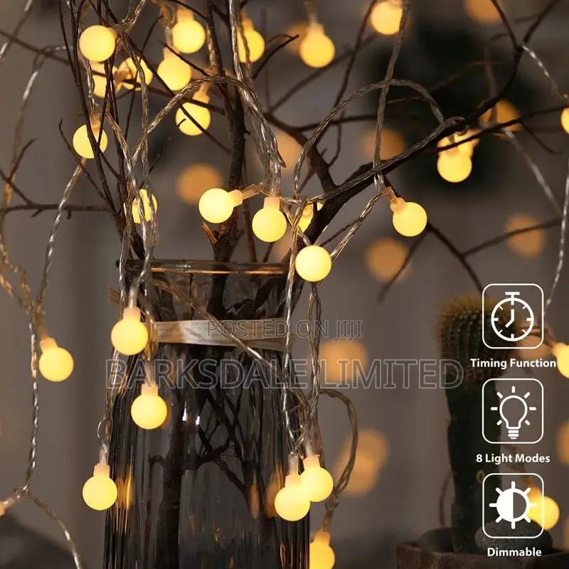 Christmas String Lights Warm 10m Battery Xmas Ball Fairy