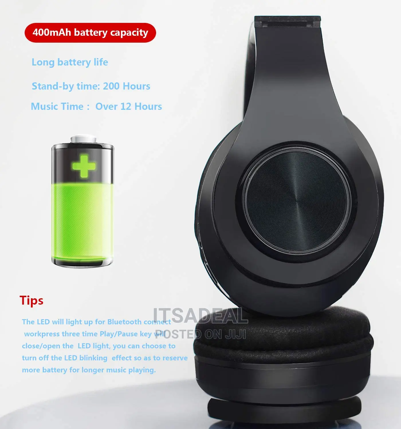 P39M Cats Ear Bluetooth 5.0 Wireless Headset Headphone