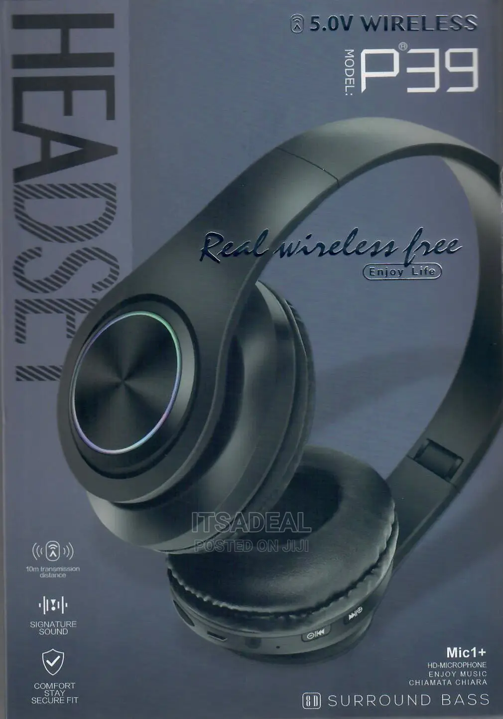 P39M Cats Ear Bluetooth 5.0 Wireless Headset Headphone