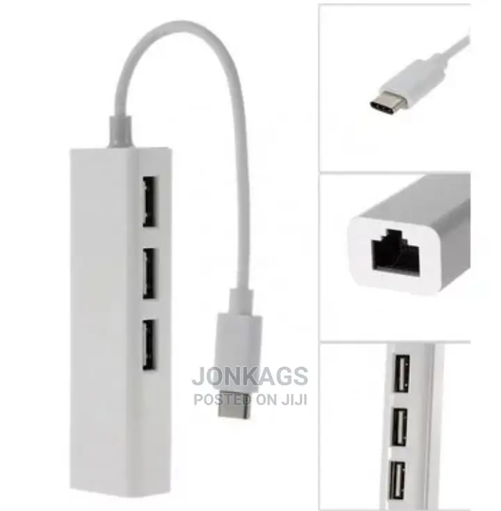 Type - C To LAN And 3 USB Ports Adapter