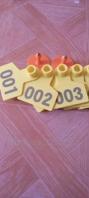 100-Pack Colourful Goats Numbered Ear Tags