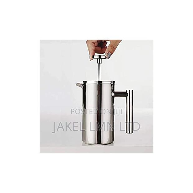 Coffee 1 Litre Double Wall Stainless Steel Mirror French Pre - thumbnail 3