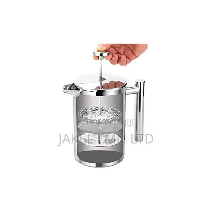 Coffee 1 Litre Double Wall Stainless Steel Mirror French Pre