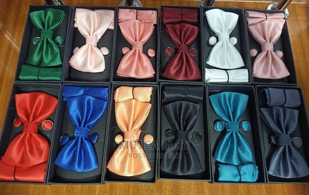 White Dirty Pink Bowtie Sets - main view