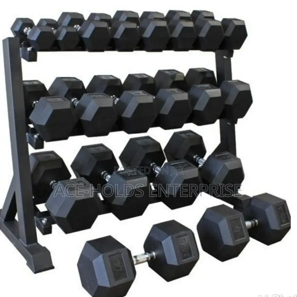 10kgs Hexagon Dumbbell Coated With Rubber