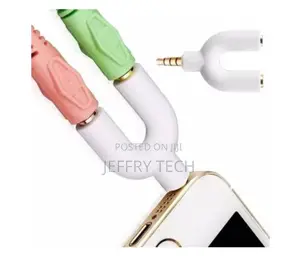 Headset Adapter Kit U Shape 3.5mm Y Splitter For Audio Headp