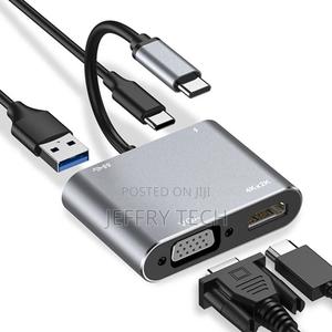 Multi-Port Cable 4K Type C 4 in 1 USB C VGA Hub Screen Displ - thumbnail 2