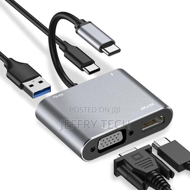 Multi-Port Cable 4K Type C 4 in 1 USB C VGA Hub Screen Displ - main view