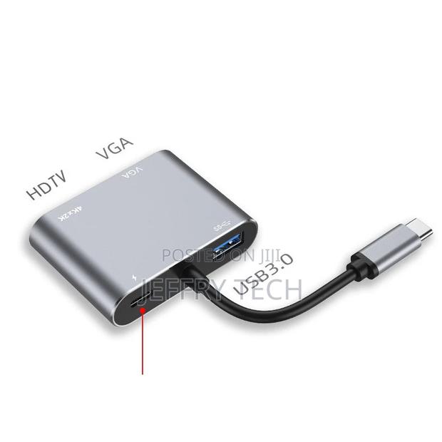 Multi-Port Cable 4K Type C 4 in 1 USB C VGA Hub Screen Displ - thumbnail 3