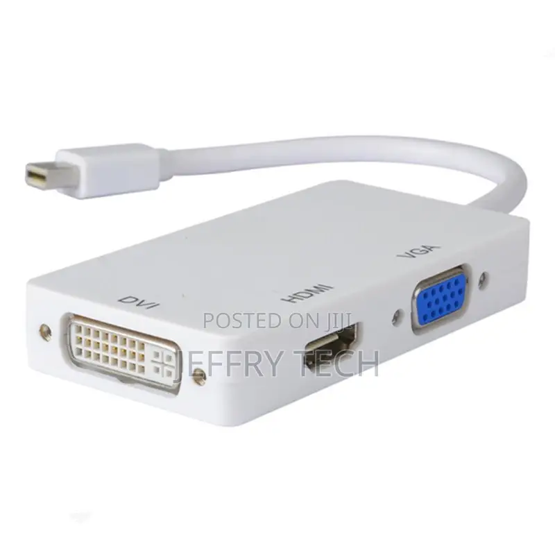 HDTV Converter 3 in 1 Thunderbolt Mini DP Male to DVI VGA HD