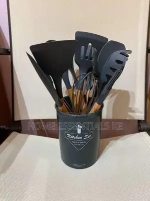 Cutlery Set-Silicone With Wooden Handles