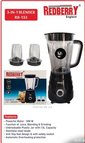 3in 1 Redberry Blender 