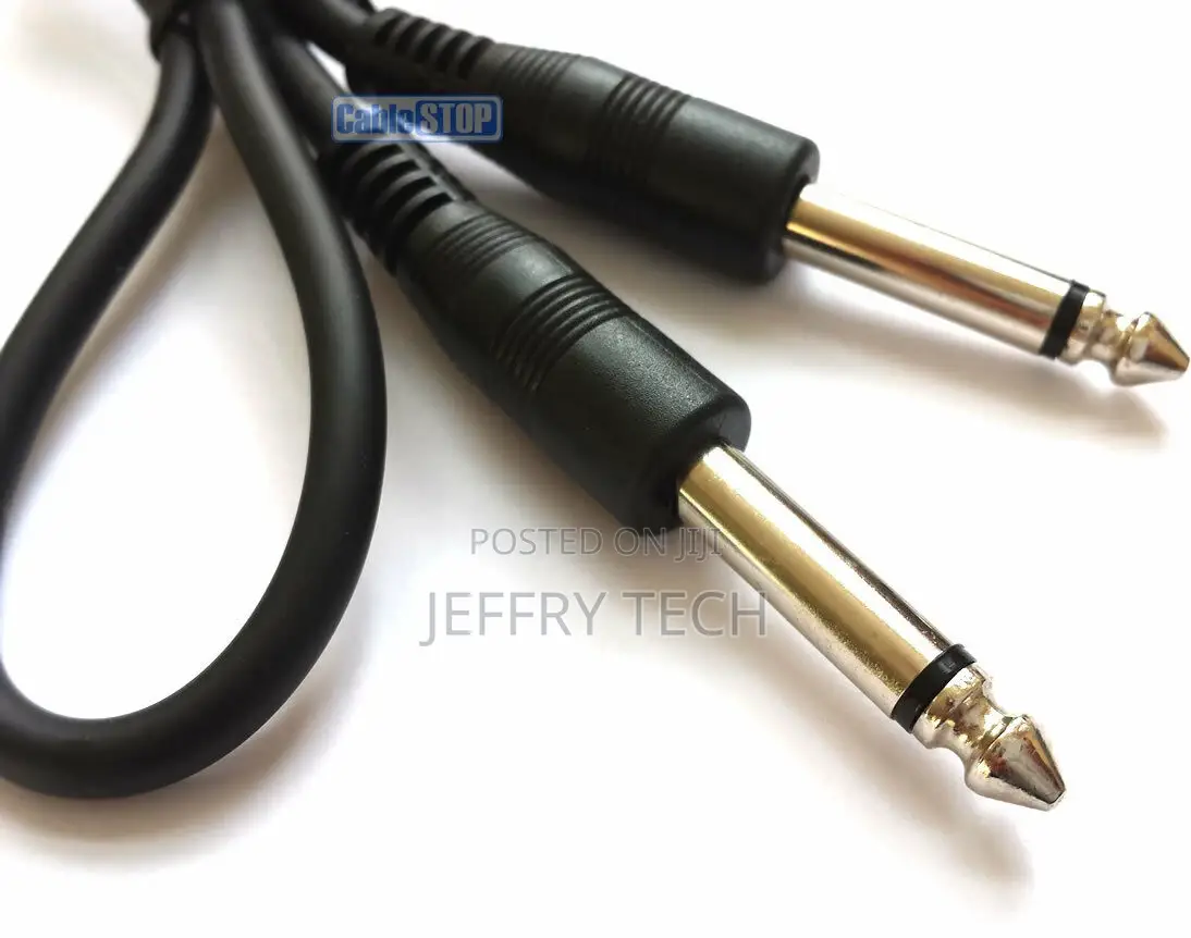 1m 6.35 Mm Mono Jack to Jack 1/4" Plug Audio Guitar Amp Keyb