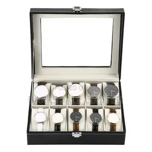 Watch Display Holding Organizer Box Case Jewelry 10 Pod