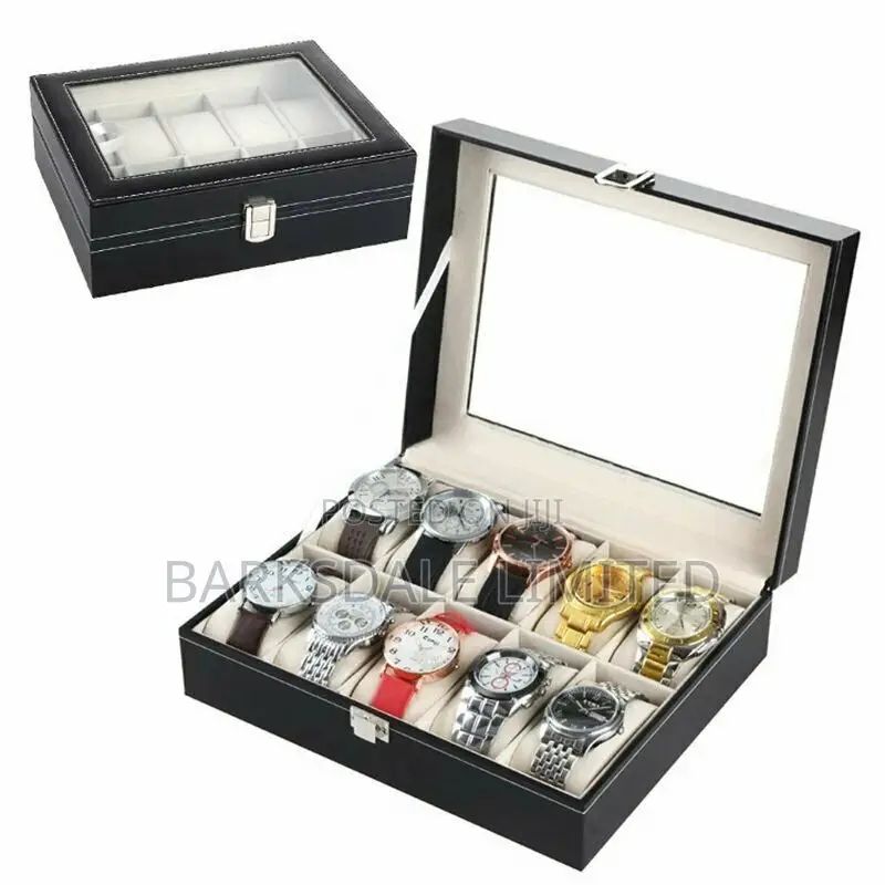 Watch Display Holding Organizer Box Case Jewelry 10 Pod