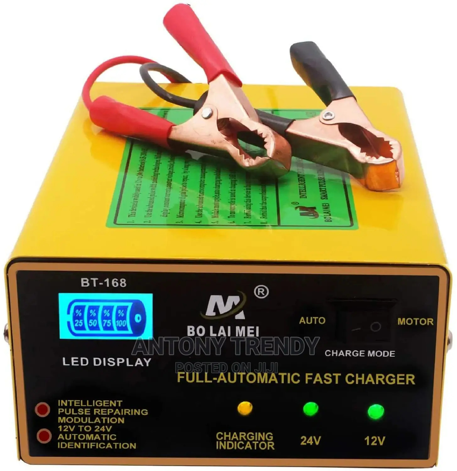 12v/24v Car Battery Charger, 5 Stage 1 Amp to 15 Amp 250W