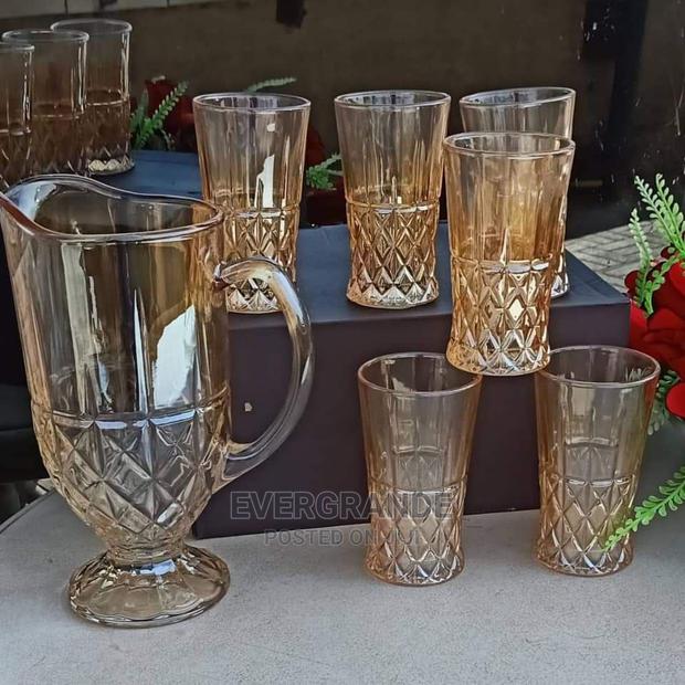 6pcs Long Glasses and Jur 1.5 Ltrs