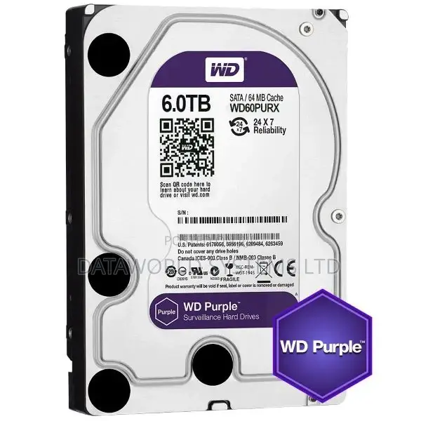 WD Purple Surveillance Hard Drive, 6 TB
