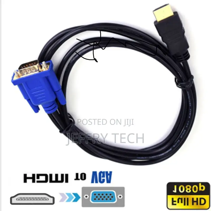 HDMI Male to VGA Male Video Converter Adapter Cable for PC D