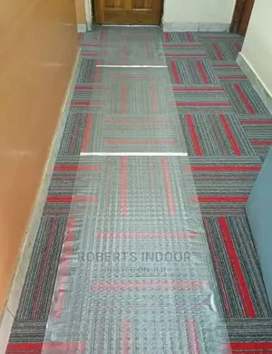 Grey and Red Carpet Tile
