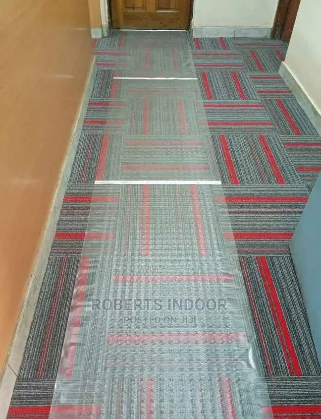 Grey and Red Carpet Tile