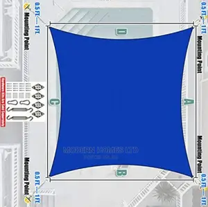 Blue Rectangle Sun Shade Sail Canopy Awning