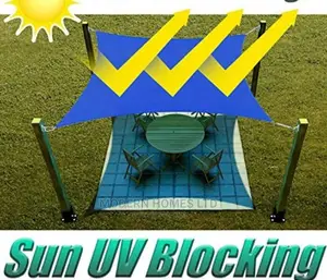 Blue Rectangle Sun Shade Sail Canopy Awning