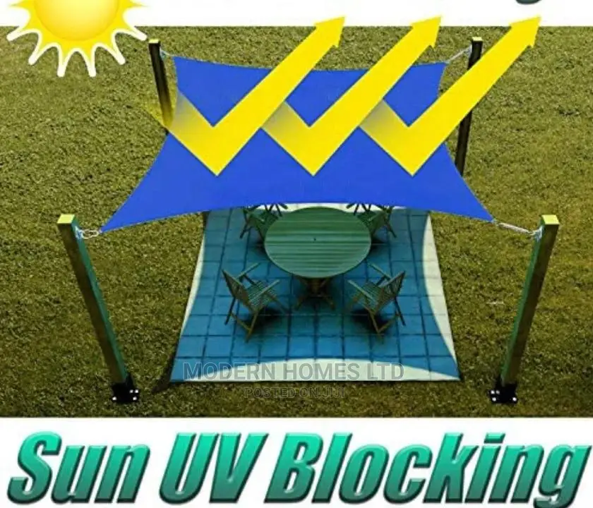 Blue Rectangle Sun Shade Sail Canopy Awning