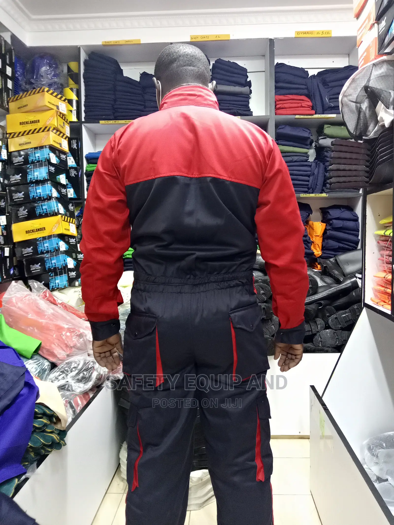 Navy-Blue and Red Cargo Safetywear