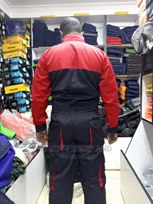 Navy-Blue and Red Cargo Safetywear
