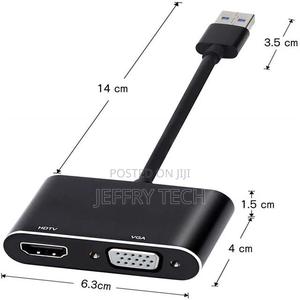Converter Conversion Charging Apapter USB 3.0 to 2-In-1 VGA - thumbnail 2