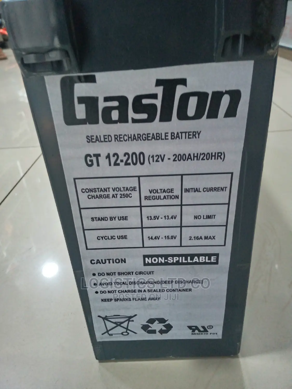 Gaston 12V 200ah Lead Sealed Maintenance Free Battery