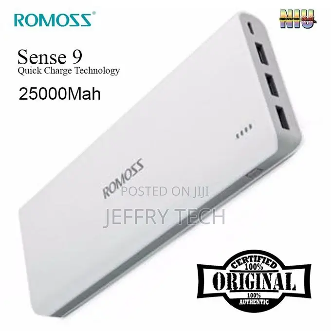 Romoss Sense 9 25000mah Fast Power Bank With 3 USB OUTPUT