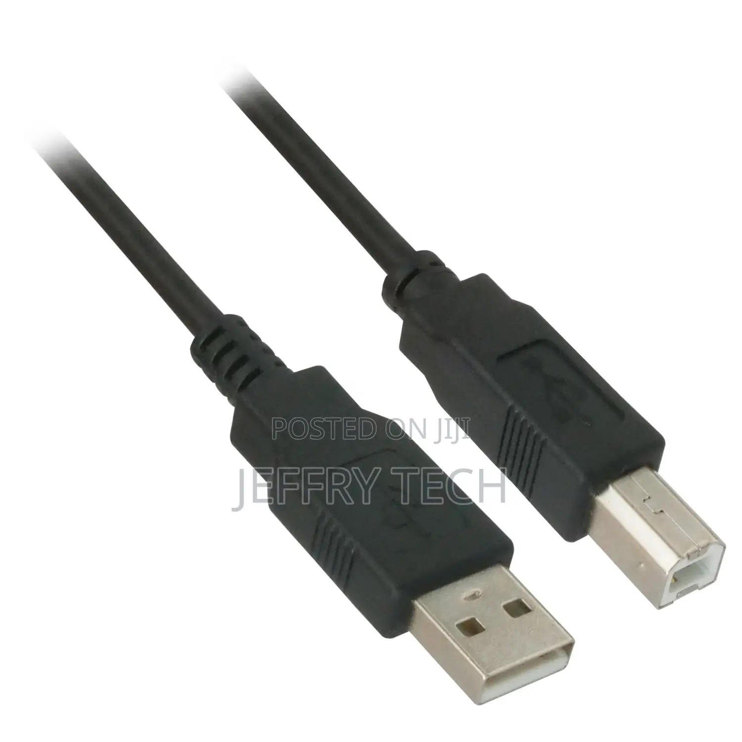 USB 2.0 a Male to B Male Cable Black Supports Speeds Up to 4