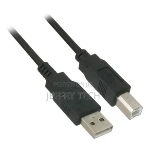 USB 2.0 a Male to B Male Cable Black Supports Speeds Up to 4