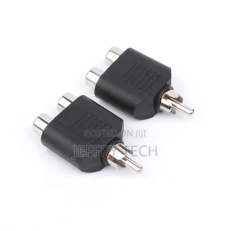 1 RCA Male Plug to 2-Rca Female Adaptor for Audio Video AV T