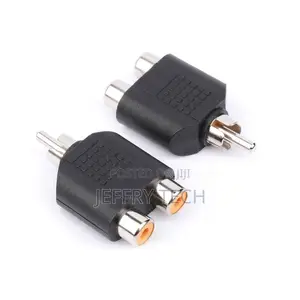 1 RCA Male Plug to 2-Rca Female Adaptor for Audio Video AV T
