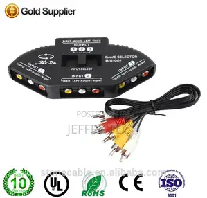 3 Port AV Composite + Audio RCA Phono Selector Switch for Vi