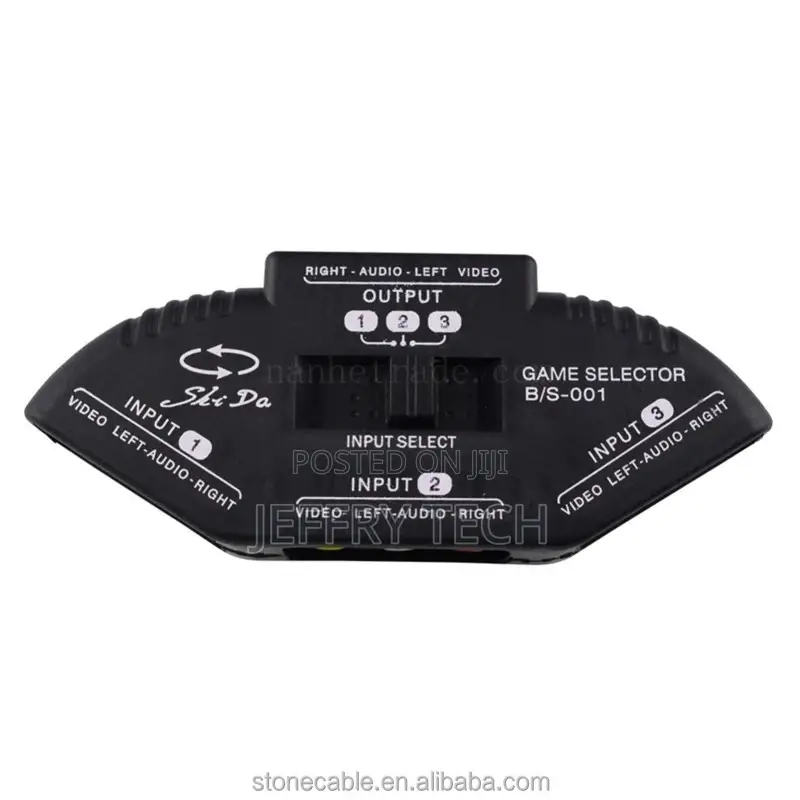 3 Port AV Composite + Audio RCA Phono Selector Switch for Vi