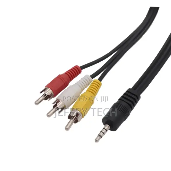 1.5m 3.5mm Male to 3RCA Male Plug Stereo Audio Video AUX Cab