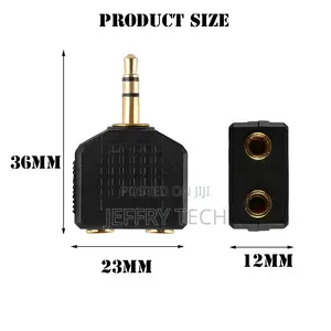 3.5mm 3 Pole Male Plug to Female Jack Headphone Splitter 1
